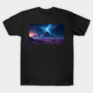 Dramatic Mountain Lights Landscape T-Shirt